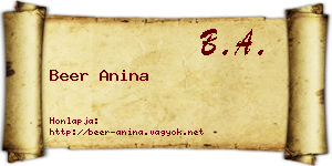 Beer Anina névjegykártya